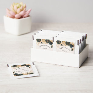 Watercolor Gold Roses Wedding Monogram Hand Sanitizer Packet