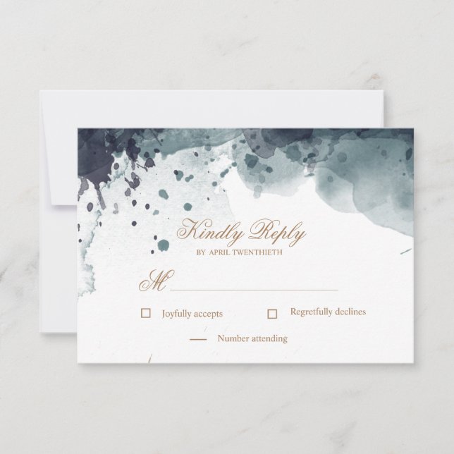 Watercolor Gold | RSVP Response Card (Front)
