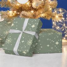Watercolor Gold Snowflakes Glittery Gift