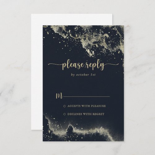 Watercolor Gold Splash RSVP