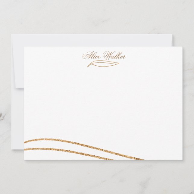 Watercolor Gold ⎢ Stationery Note Card (Front)