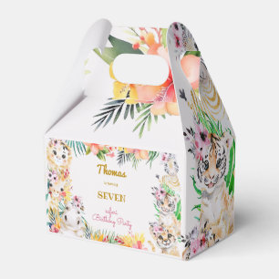 Watercolor gold Wild safari kids birthday Favor Boxes