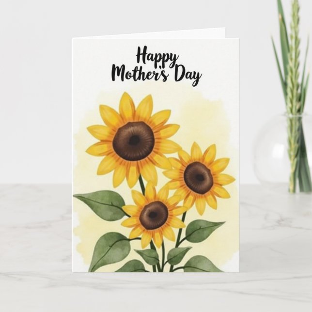 Watercolor Golden Blooms Card (Front)