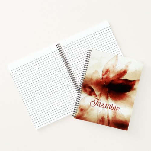 Watercolor Golden Botanical Foliage Painting Notebook