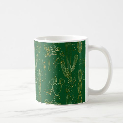 Watercolor Golden Cacti  Coffee Mug