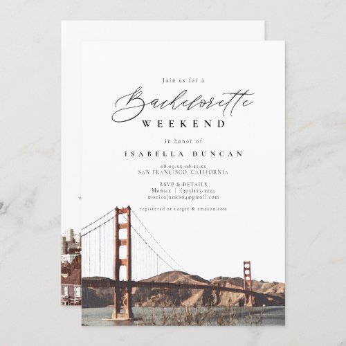 Watercolor Golden Gate San Francisco Skyline Invitation