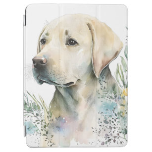 Watercolor Golden Labrador Retriever and Flowers iPad Air Cover