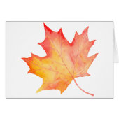 Watercolor Golden Maple Leaf (Front Horizontal)