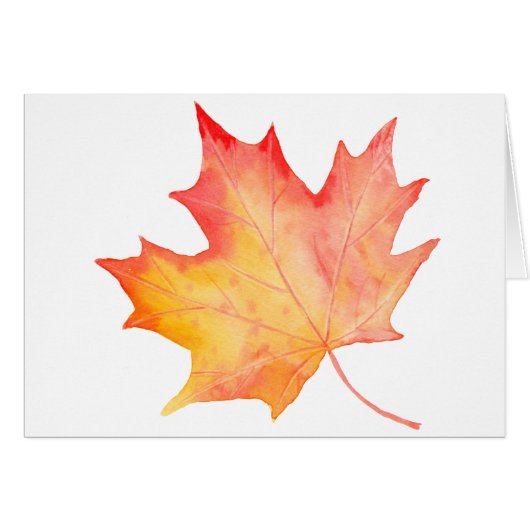 Watercolor Golden Maple Leaf Cards (Front Horizontal)