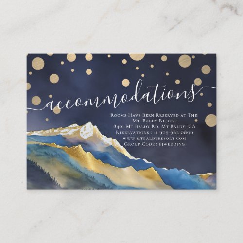 Watercolor Golden Mountains Wedding Accommodations Enclosure Card