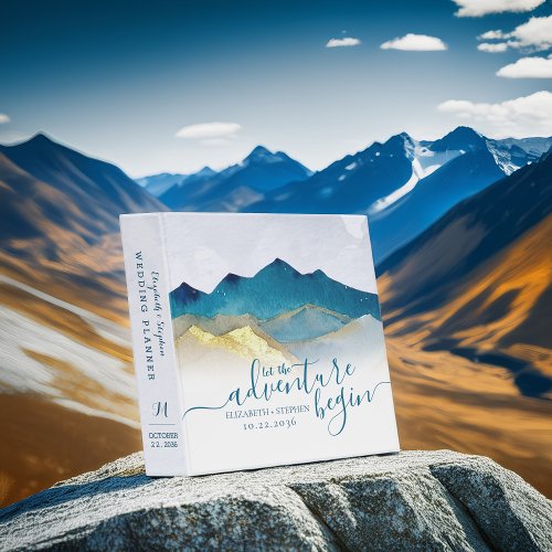 Watercolor Golden Mountains Wedding Photo Planner