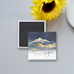 Watercolor Golden Mountains Wedding Save The Date Magnet at Zazzle