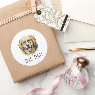 Watercolor Golden Retriever Dog Dad Sticker - Best