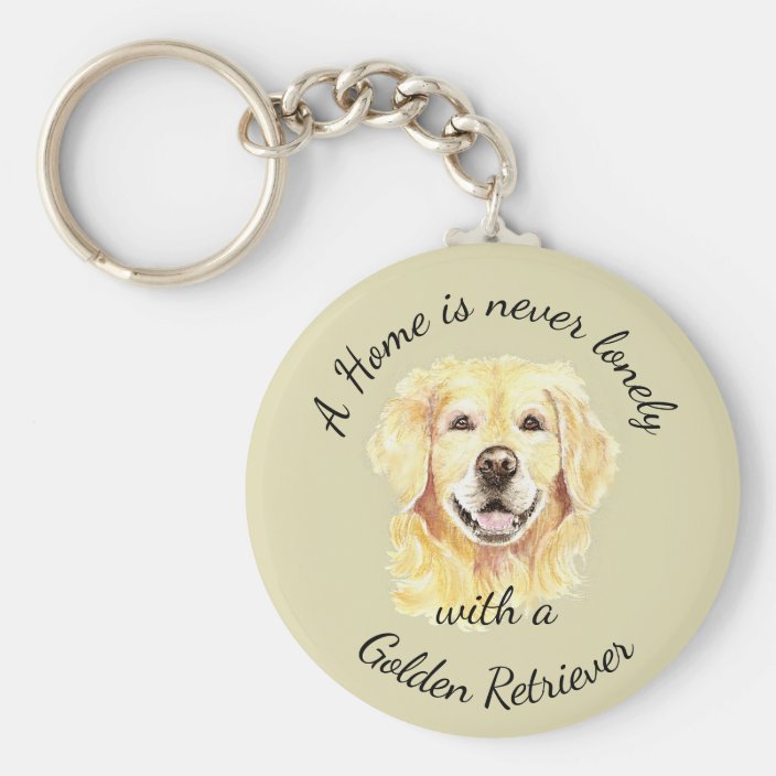 Watercolor Golden Retriever Dog Pet Animal Keychain Zazzle Com