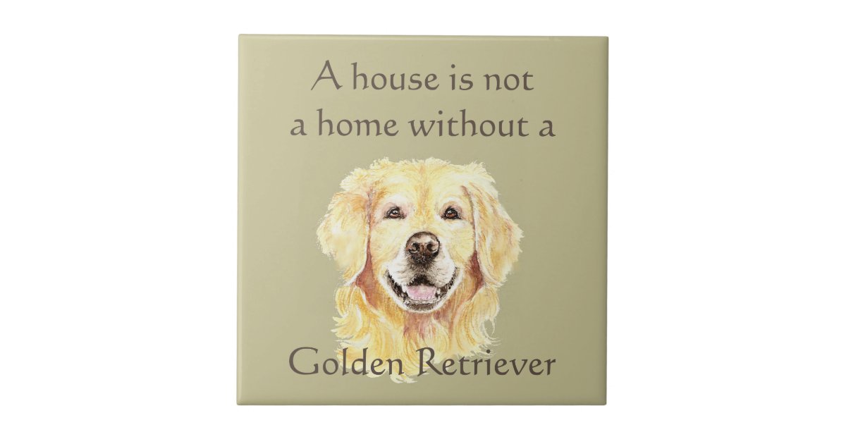 Watercolor Golden Retriever Dog Pet Animal Quote Ceramic Tile Zazzle Com