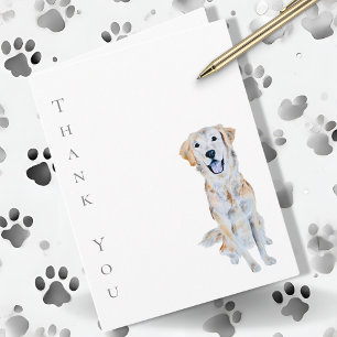 Watercolor Golden Retriever Dog Thank You Card