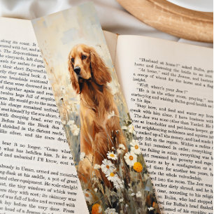 Watercolor Golden Retriever Floral dog  Bookmarks