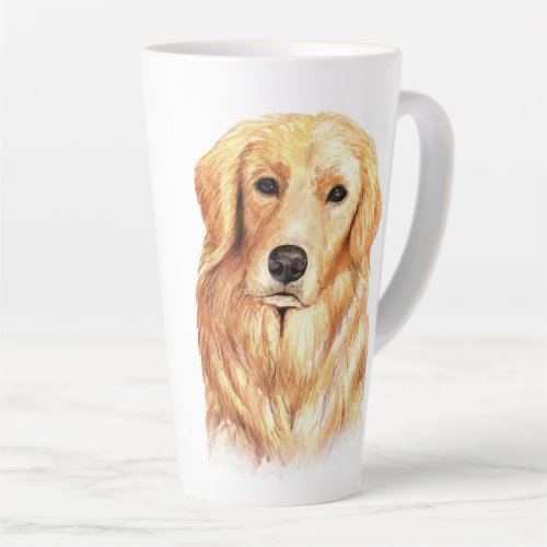 Watercolor Golden Retriever Latte Mug