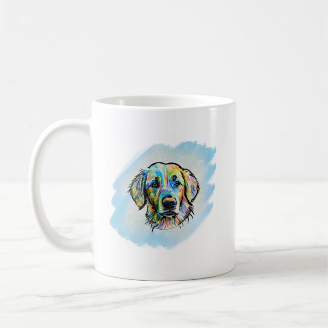 Watercolor Golden Retriever Mug (Left)