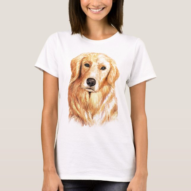 Watercolor Golden Retriever T-Shirt (Front)