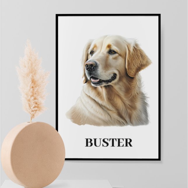 Watercolor Golden RetrieverPortrait Personalized   Poster (Creator Uploaded)