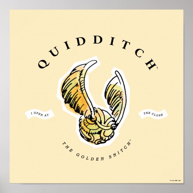 Watercolor Golden Snitch Poster (Front)