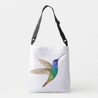 Watercolor Golden-tailed Sapphire Hummingbird Crossbody Bag