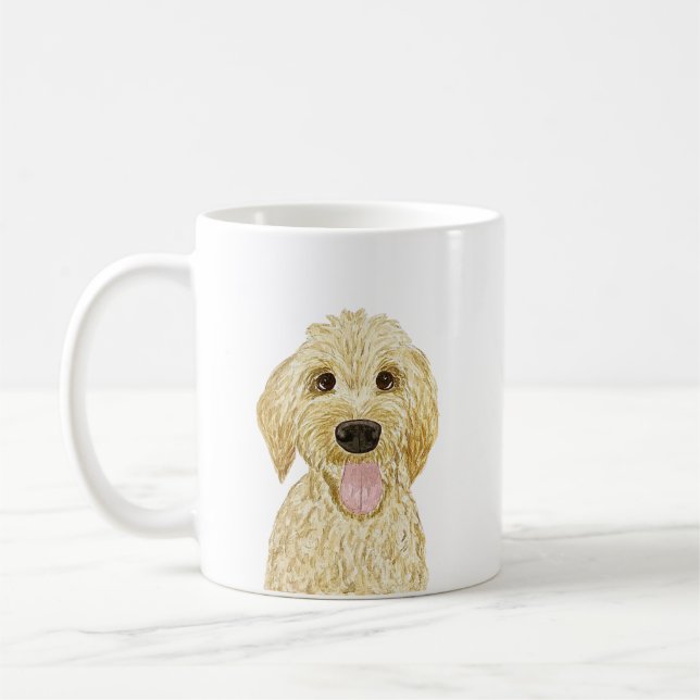 Watercolor Goldendoodle Mug (Left)