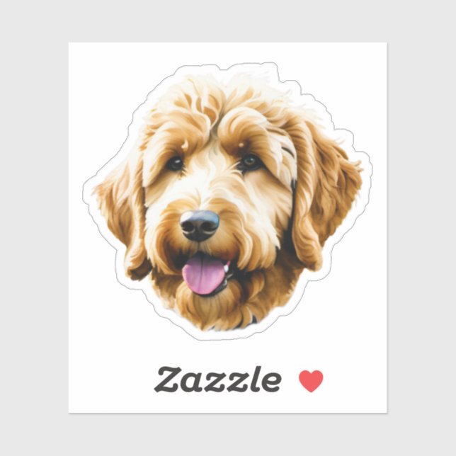 Watercolor Goldendoodle Sticker (Sheet)
