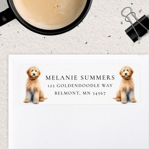 Watercolor Goldendoodles Return Address Label