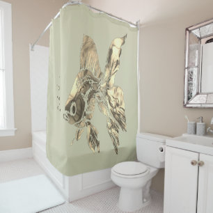 Watercolor Goldfish Aquarium Fish Shower Curtain