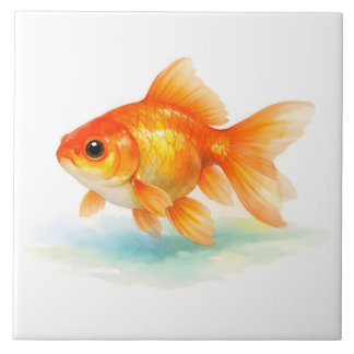 Watercolor Goldfish  Ceramic Tile