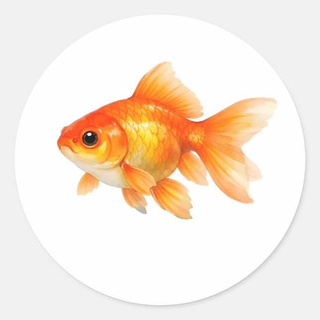 Watercolor Goldfish  Classic Round Sticker (Front)