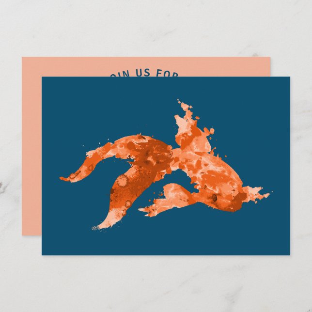 watercolor goldfish invitation (Front/Back)