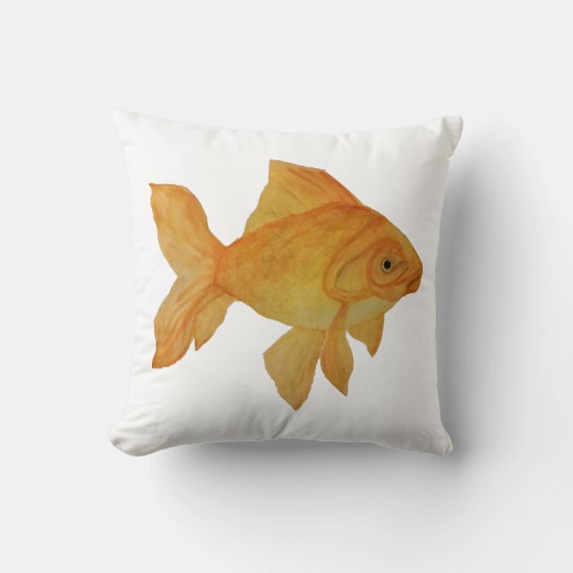 Watercolor Goldfish Throw Pillow (Front)