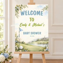 Watercolor Golf Baby Shower Welcome Sign