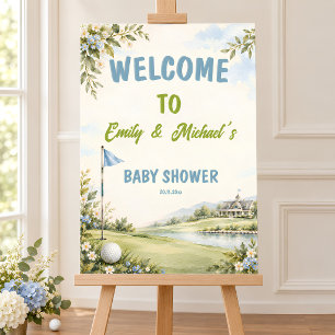 Watercolor Golf Baby Shower Welcome Sign