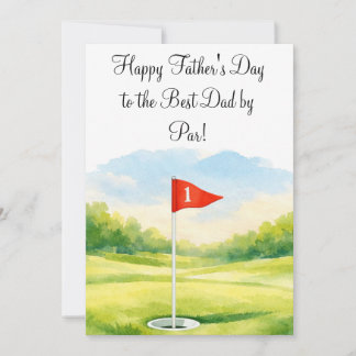 Watercolor Golf Best Dad by Par Father's Day  Invitation
