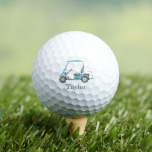 Watercolor Golf Cart Balls