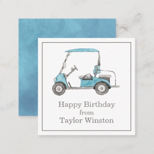 Watercolor Golf Cart Gift Enclosure Cards