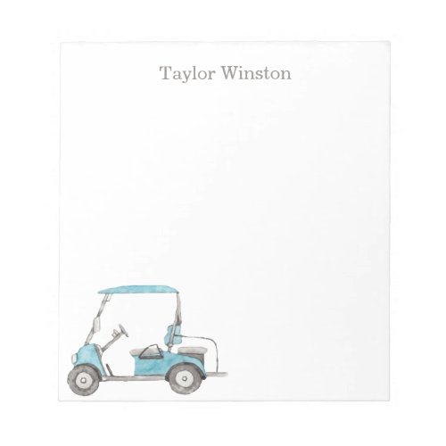 Watercolor Golf Cart Notepad