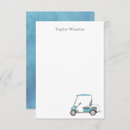 Watercolor Golf Cart Thank You Card