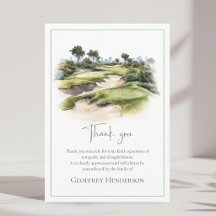Watercolor Golf Course Funeral Sympathy