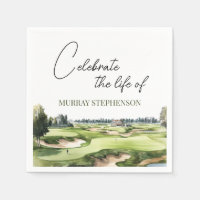 Watercolor Golf Course Golfer Celebration Of Life