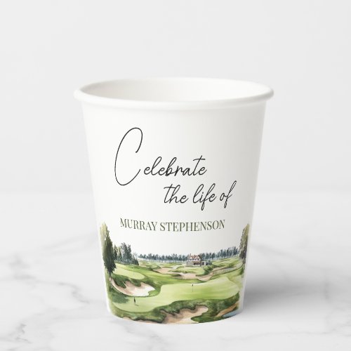 Watercolor Golf Course Golfer Memorial