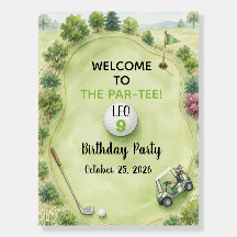 Watercolor Golf Course Kids Birthday