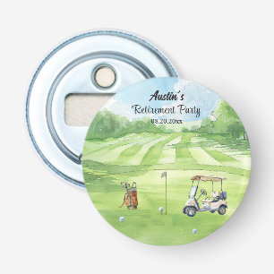 Watercolor Golf Course Retirement Party Favor Bottle Opener