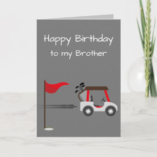 Watercolor Golf Fun Golf Brother Birthday Fun Card