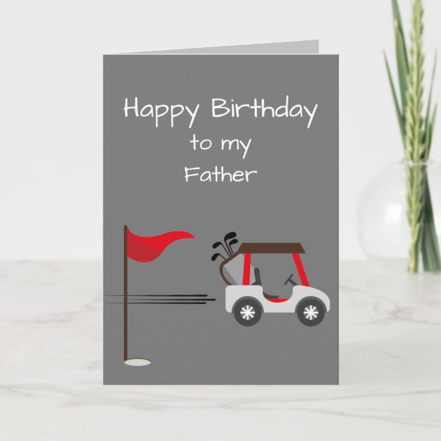 Watercolor Golf Fun Golf Brother Father Dad Card (Front)