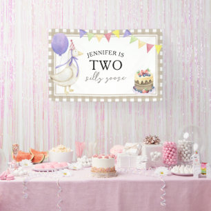 Watercolor Goose 2nd birthday Welcome Banner